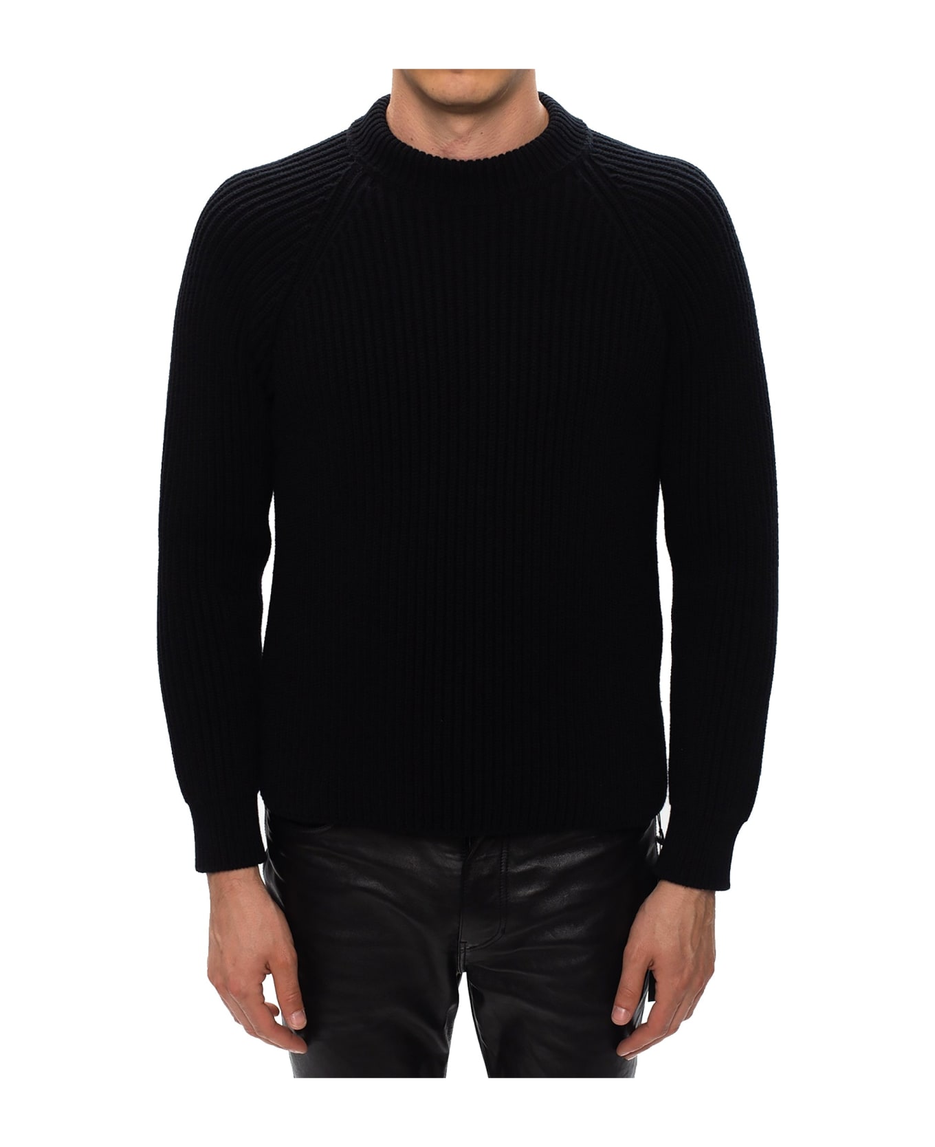 Saint Laurent Wool Rib-knit Sweater - Black
