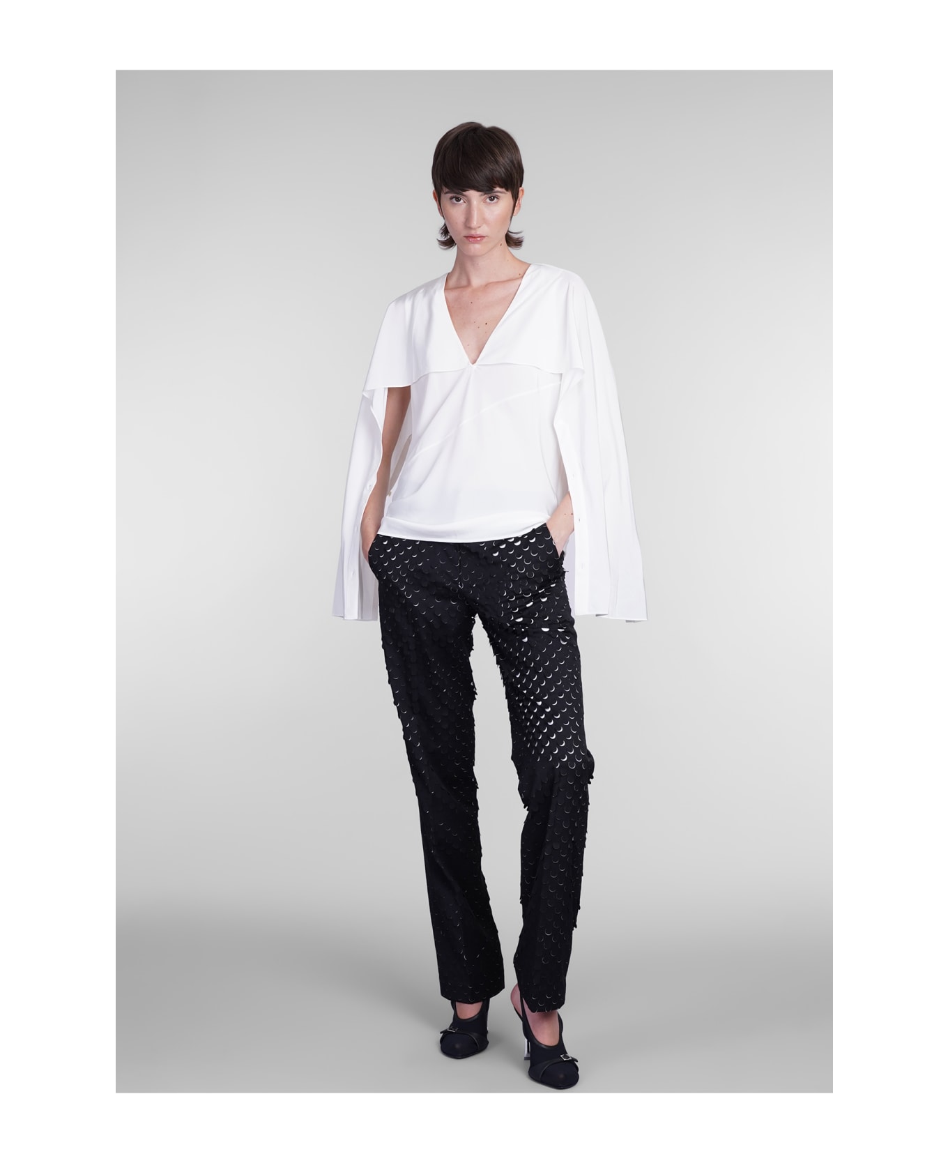 Helmut Lang Blouse In White Silk - white
