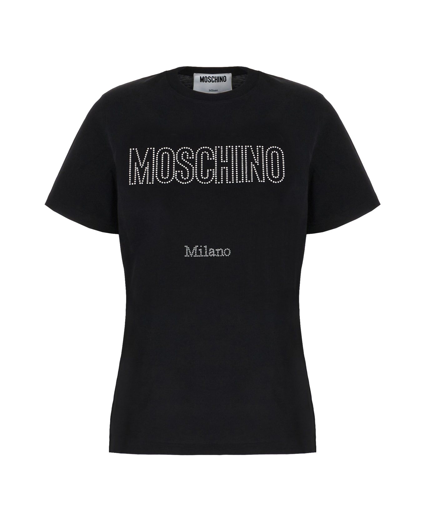 Moschino Black Cotton T-shirt - Fantasia Nero