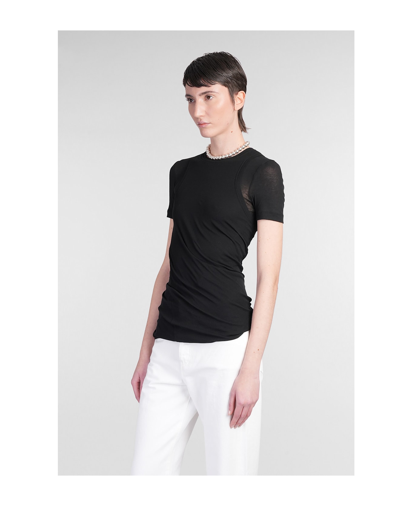 Jil Sander Top Cn Ls Topwear In Black Cotton - black