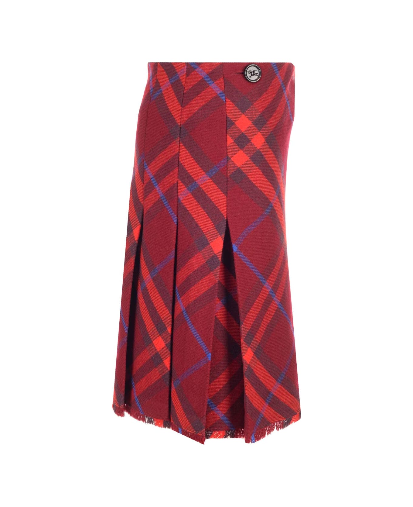 Burberry Check Pattern Wool Kilt - Red スカート
