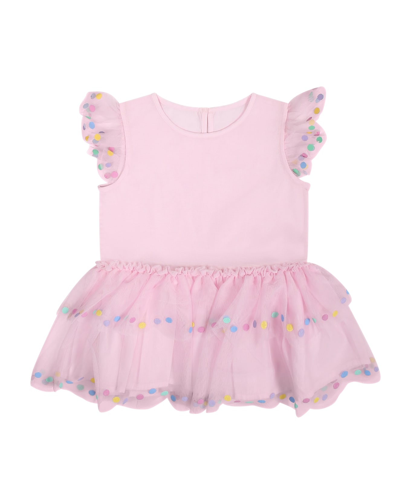 Stella McCartney Kids Pink Dress For Baby Girl With Polka Dots - Pink