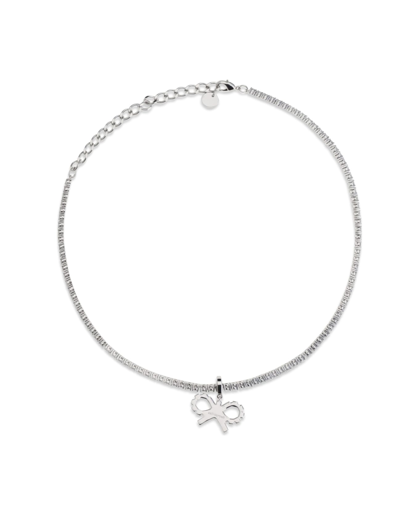 self-portrait Tennis Necklace With Bow Pendant