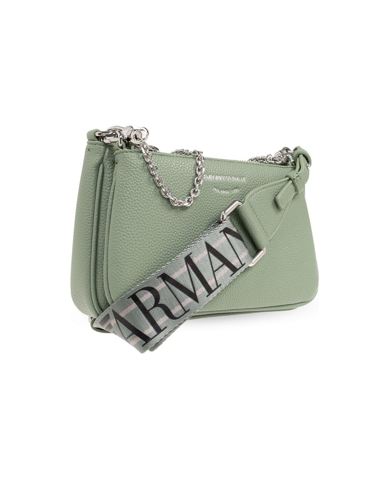 Emporio Armani Shoulder Bag With Logo - Green ショルダーバッグ