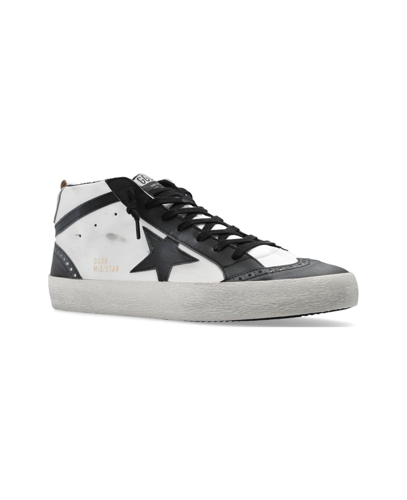 Golden Goose Mid Star Lace-up Sneakers - White