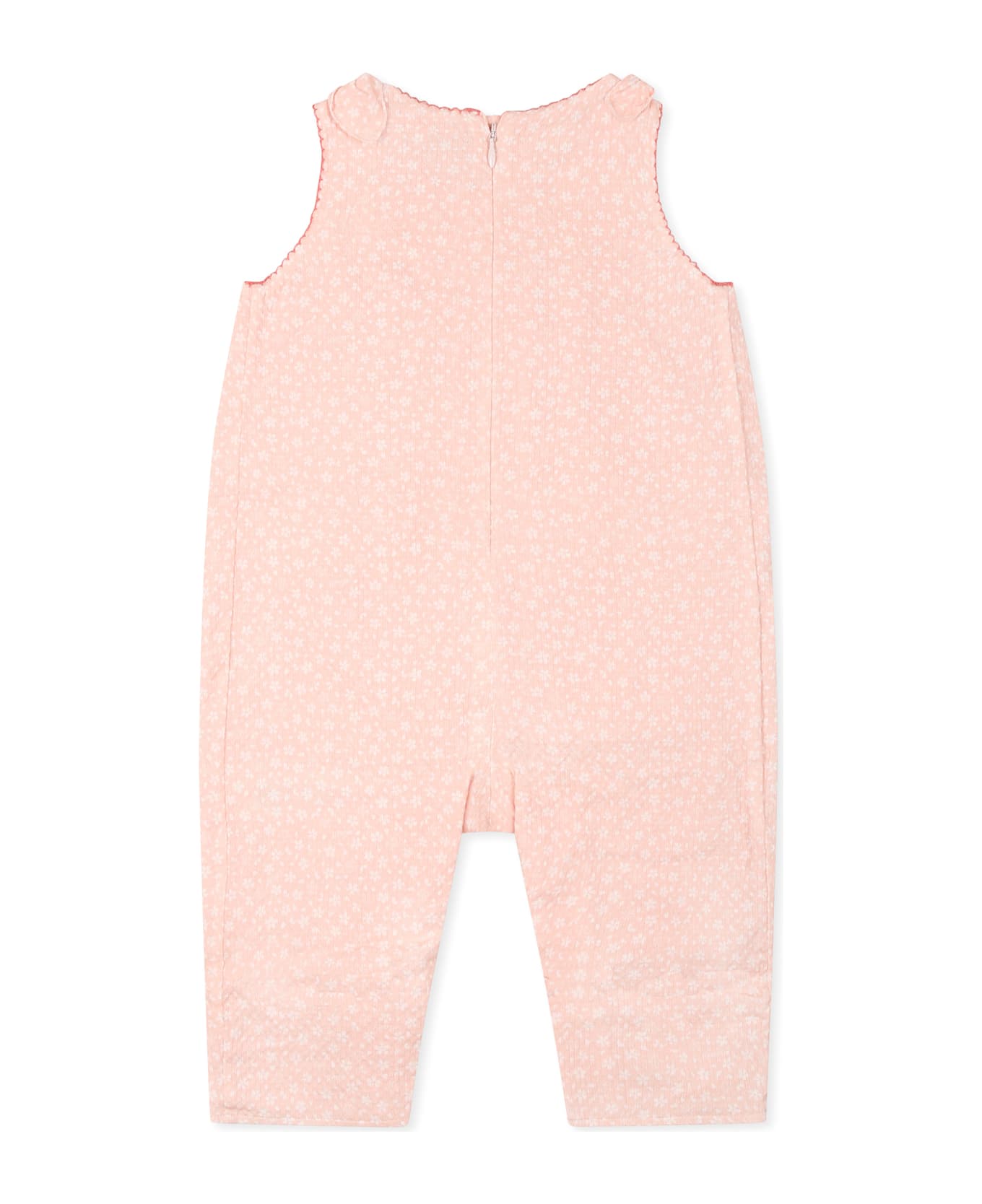 Kenzo Kids Pink Romper For Baby Girl With Logo - Pink