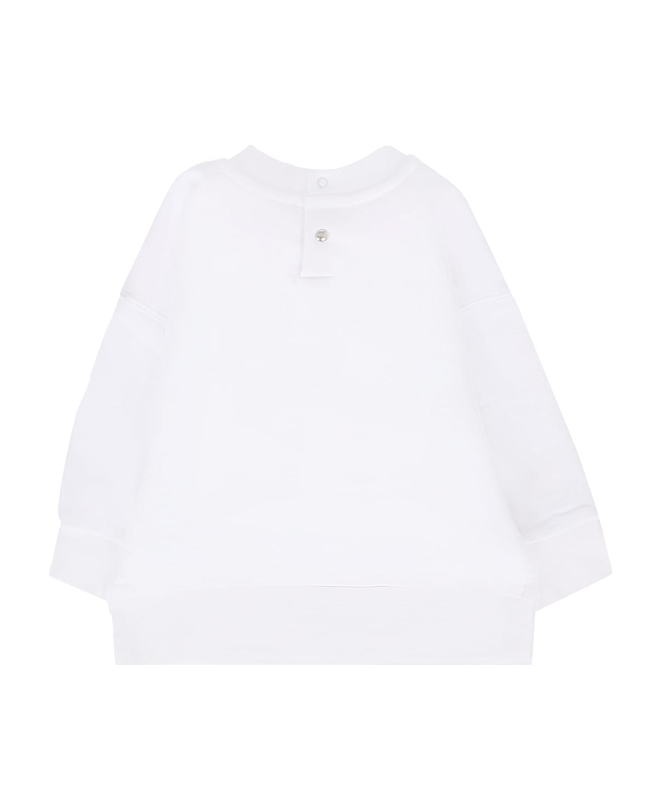 Diesel White Sweatshirt For Baby Girl With Logo - White