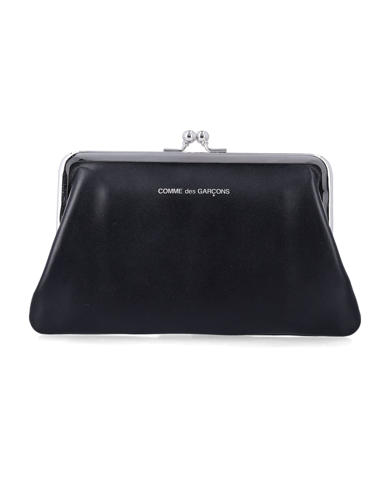 Comme des Garçons Wallet Medium Smooth Leather Kiss-clasp Purse - BLACK