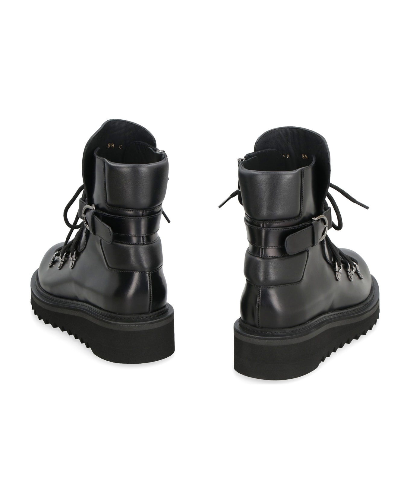 Ferragamo Leather Ankle Boots - black