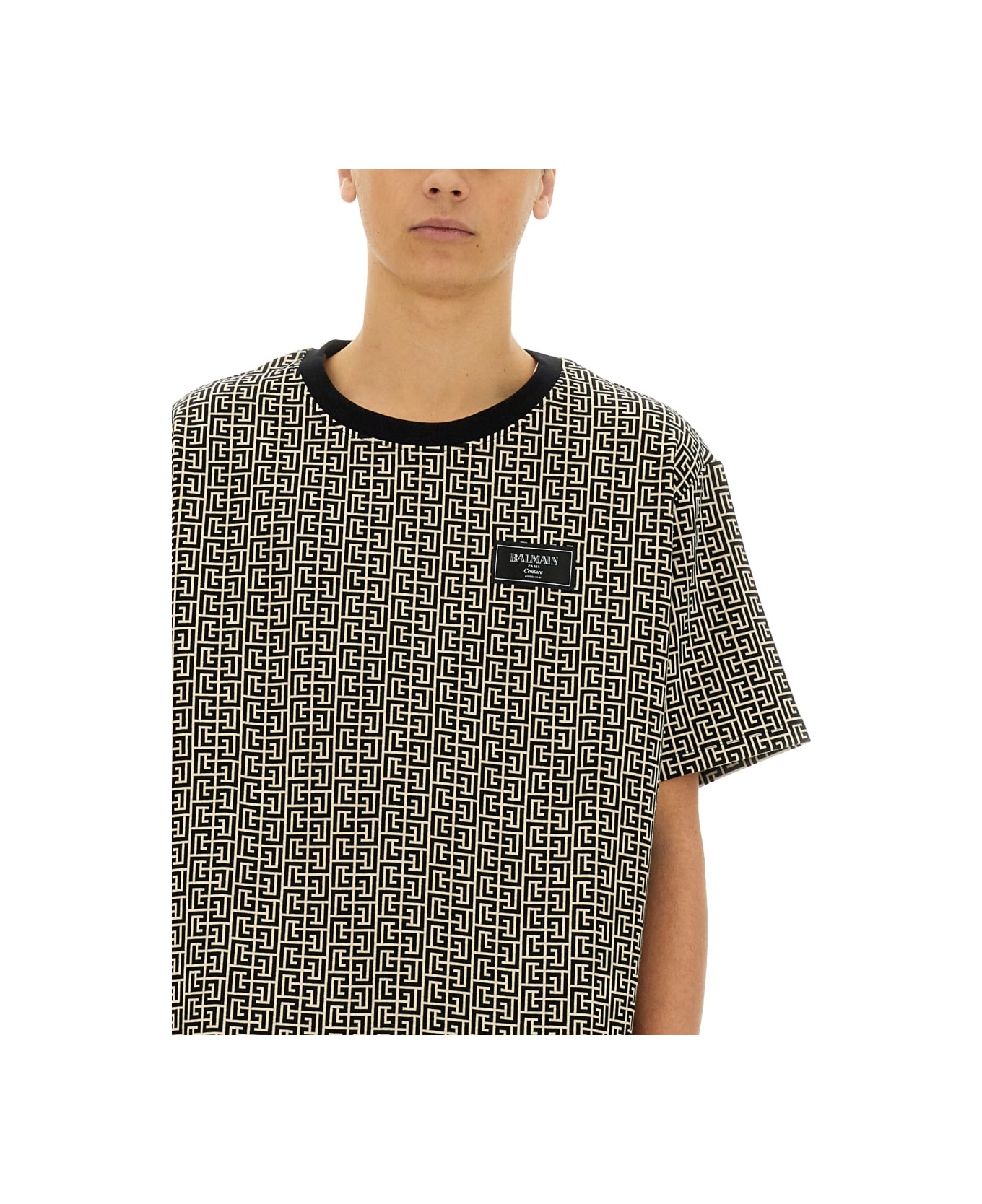 Balmain T-shirt With Monogram - MULTICOLOUR