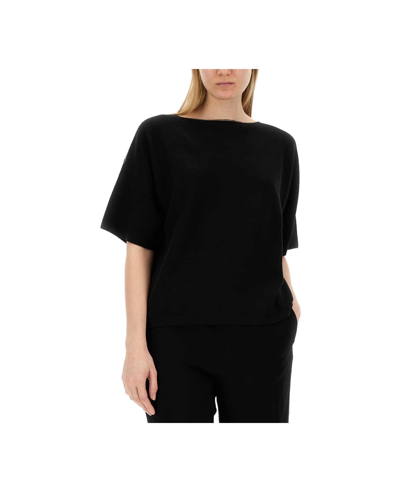 Fabiana Filippi Cotton T-shirt - BLACK Tシャツ