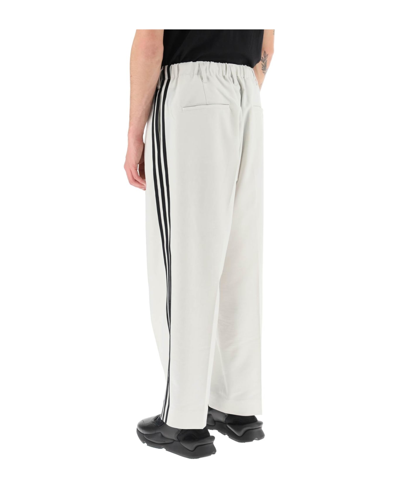 Y-3 Lightweight Twill Pants With Side Stripes - ORBIT GREY (White)