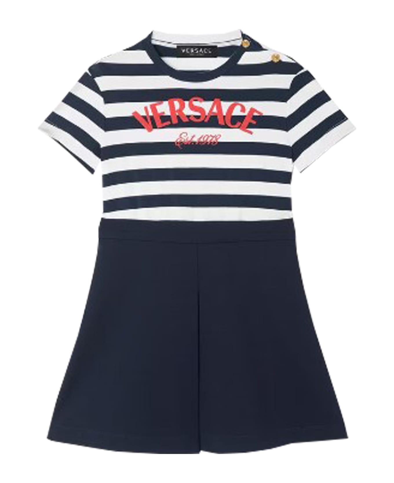 Versace Nautical Stripe T-shirt Dress - Blue