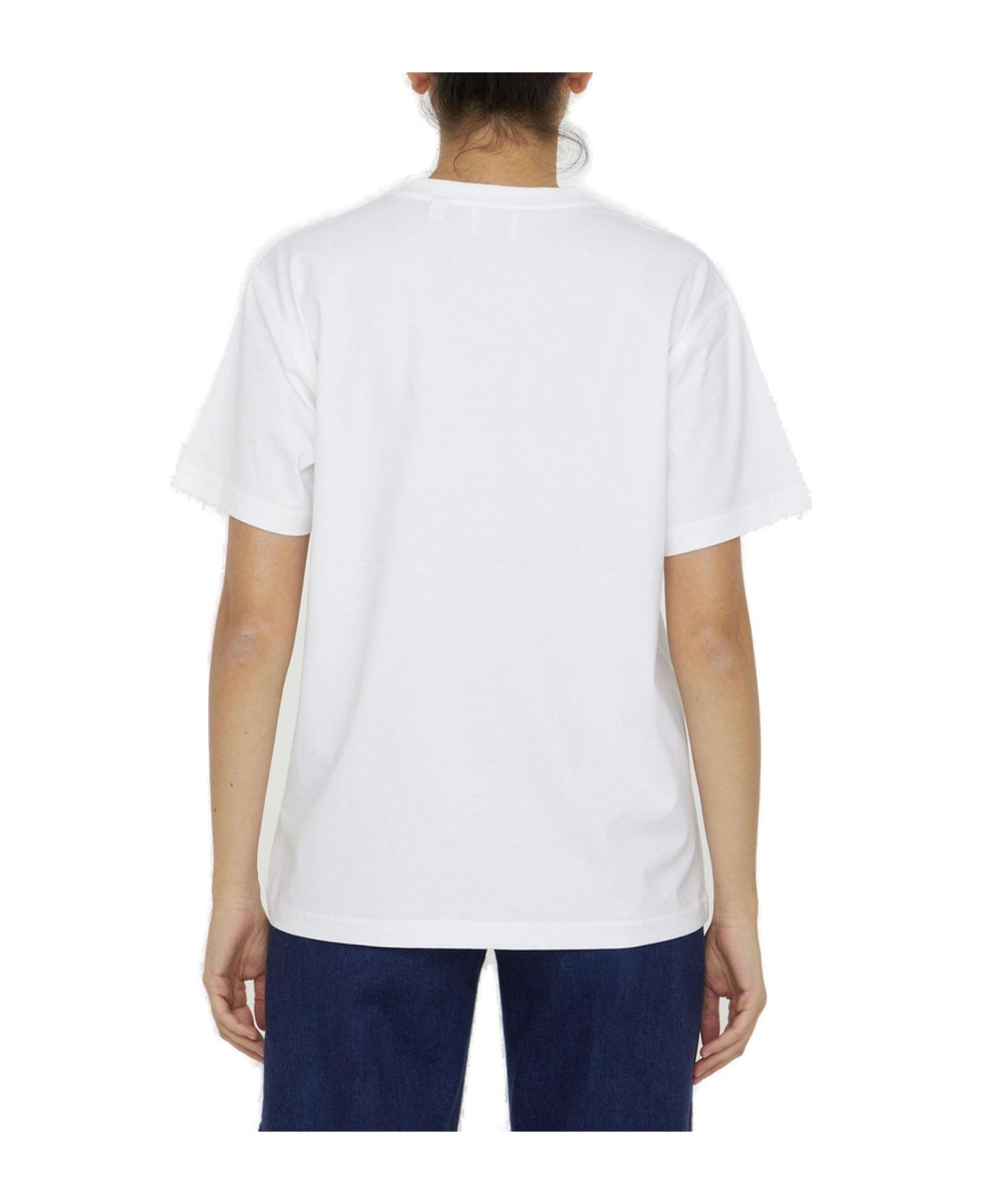 Burberry Checked Crewneck T-shirt - WHITE