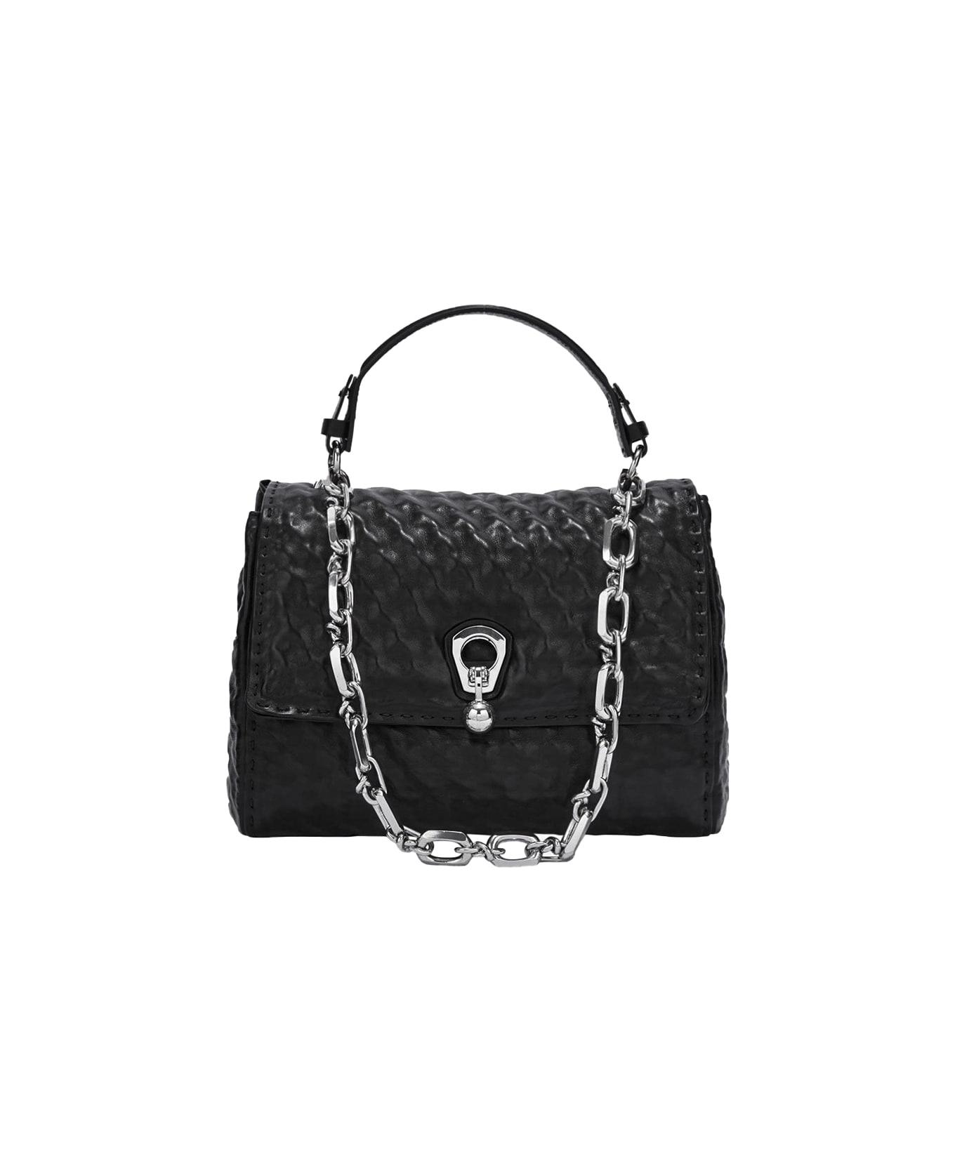 Ermanno Scervino Medium Faubourg Bag In Black Nappa - BLACK