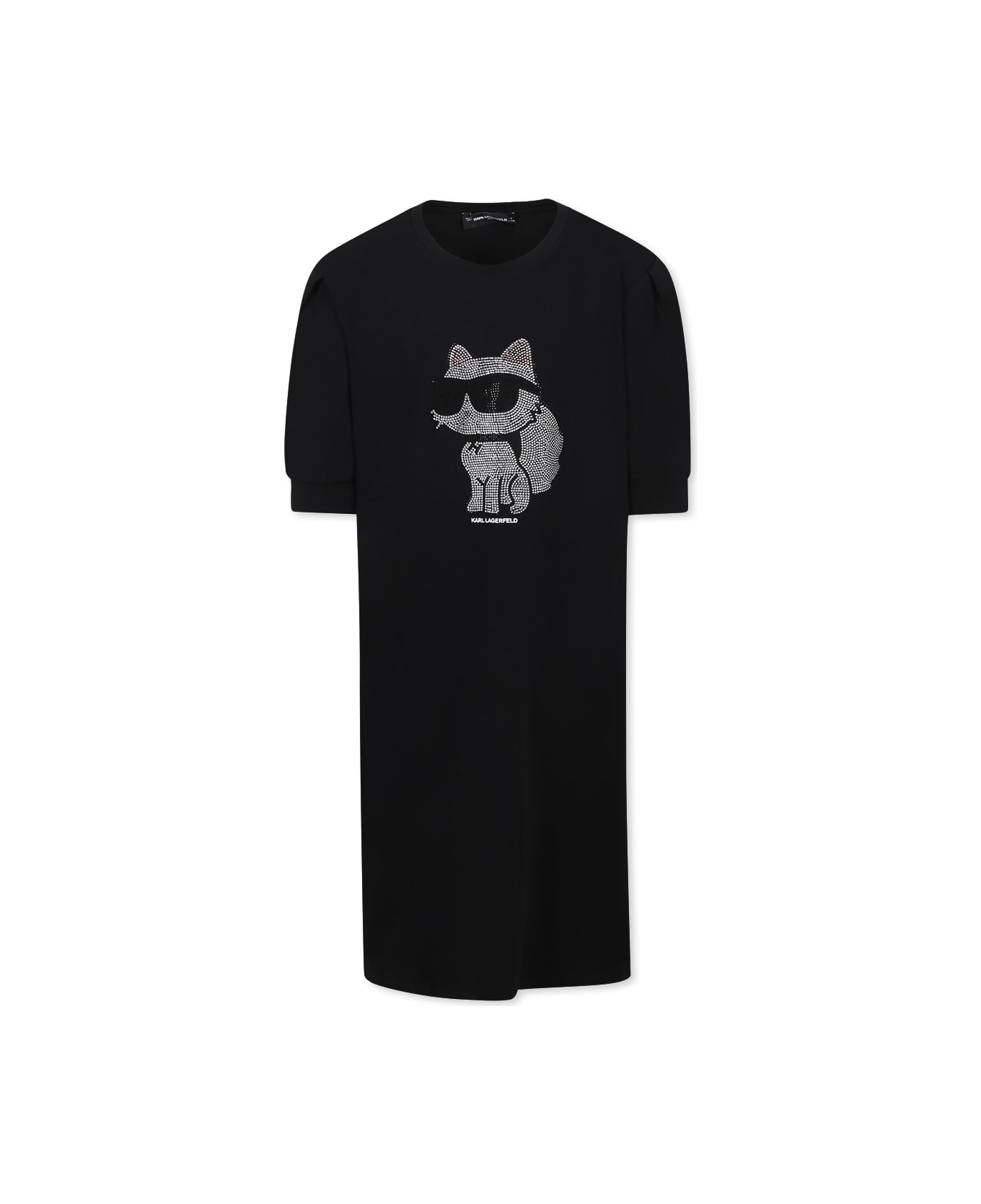 Karl Lagerfeld Kids Black Dress For Girl With Choupette - Black