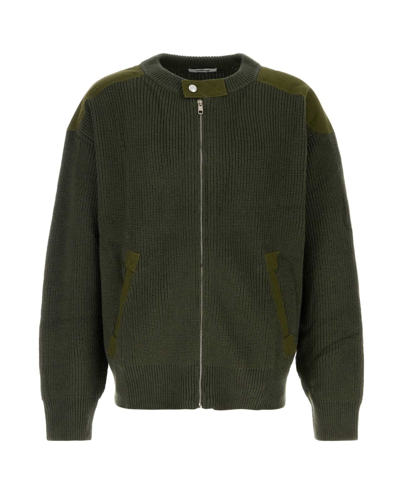 Gimaguas Olive Green Wool And Acrylic Guido Cardigan - GREEN