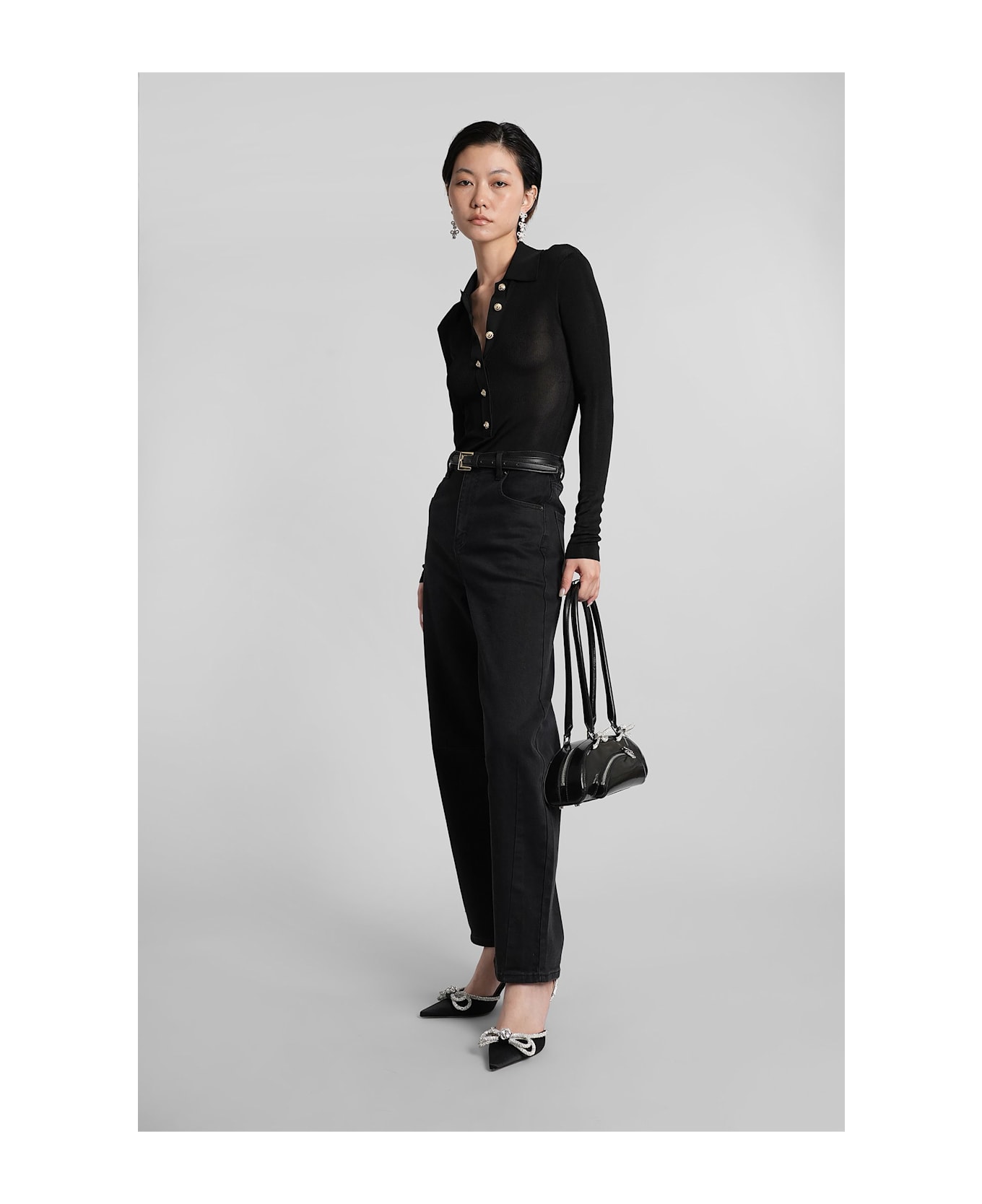 self-portrait Body In Black Viscose - black