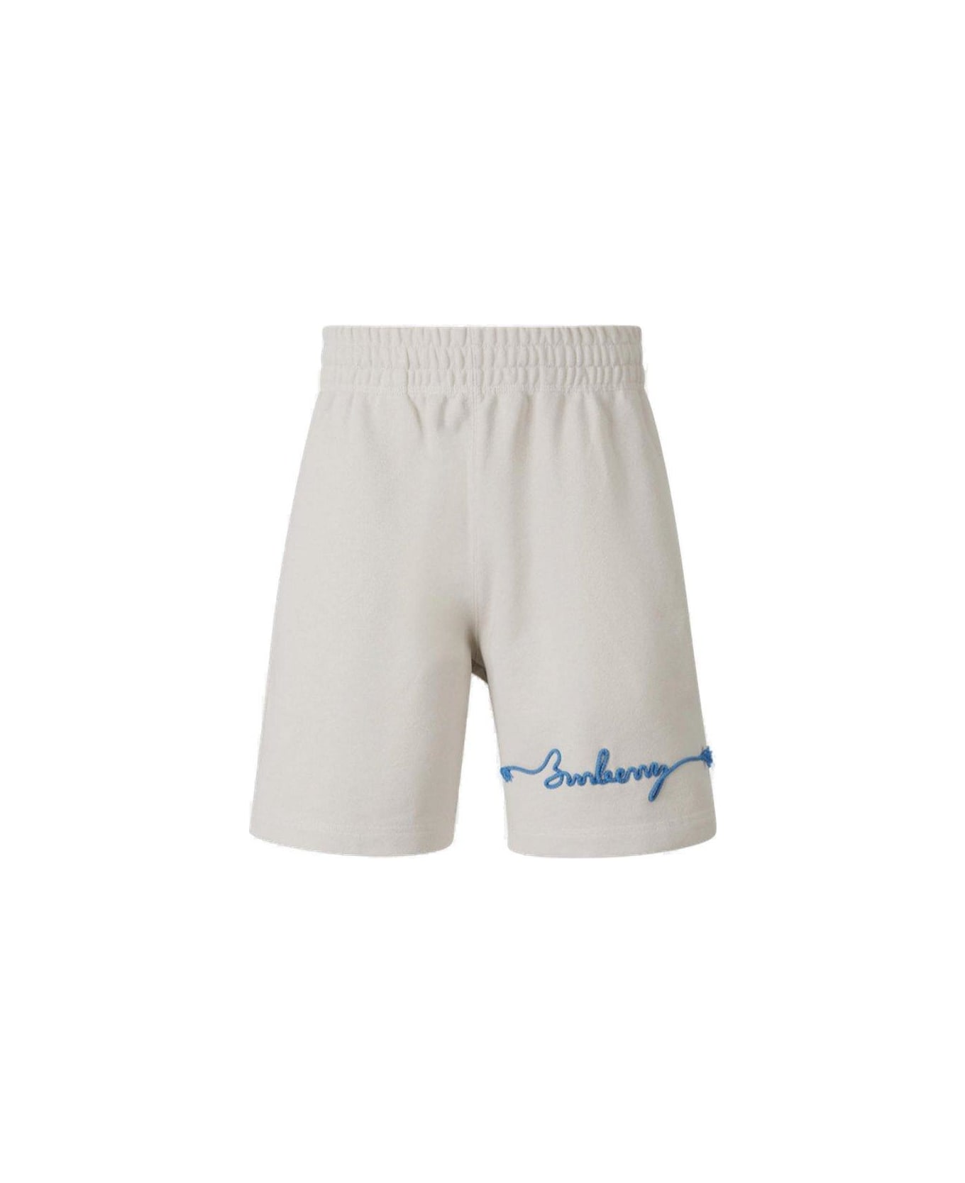 Burberry Logo Embroidered Bermuda Shorts - SAIL