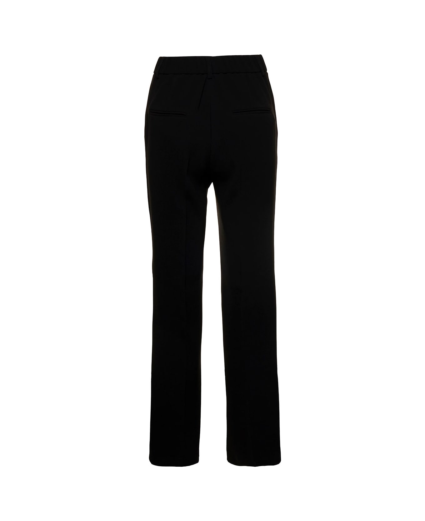 Alberto Biani Black Slightly Flared Pants With Concealed Fastening In Stretch Fabric Woman - Black