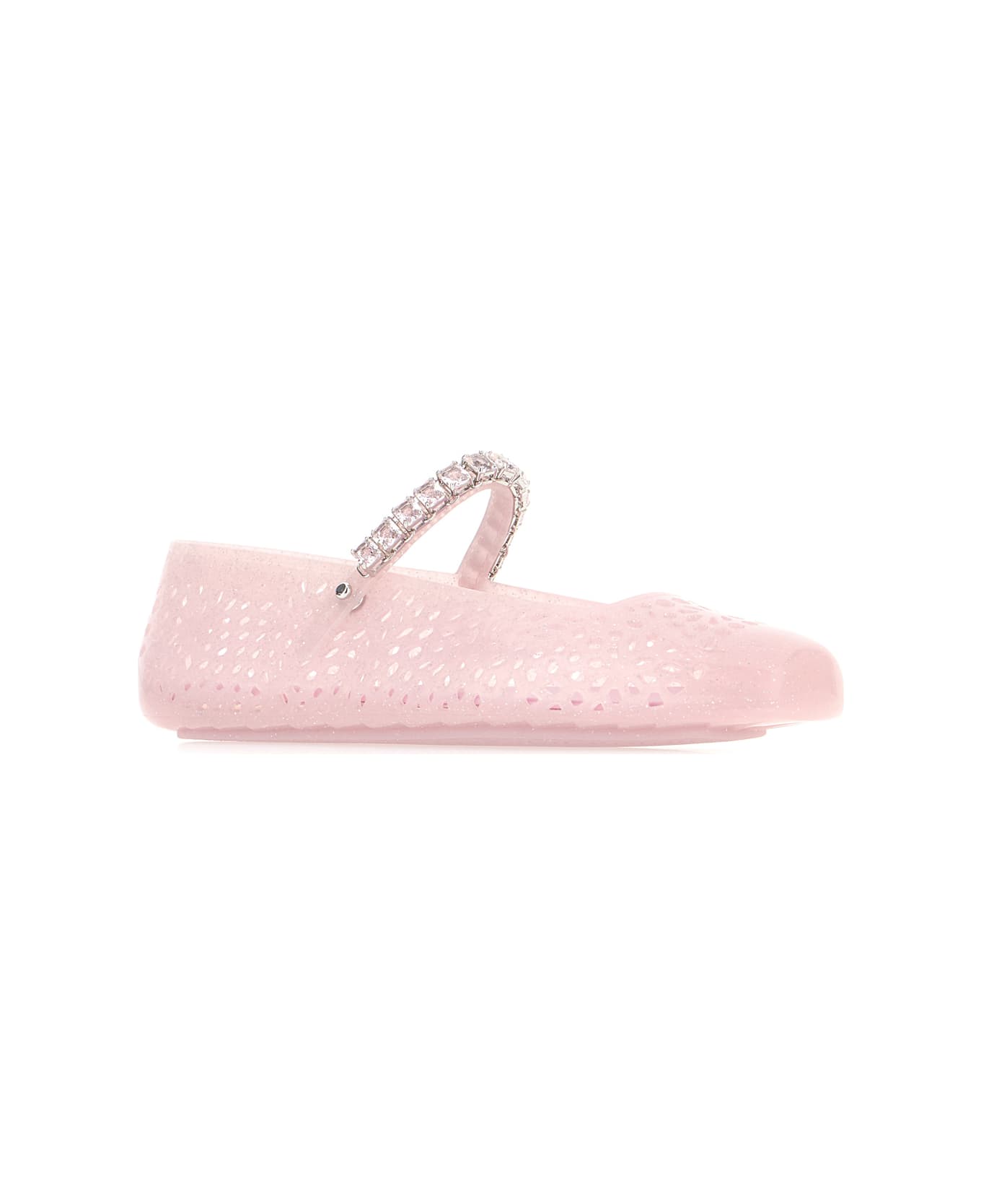 Jimmy Choo Pink Rubber Jelly Ballerinas - COTTON CANDY SILVER MIX COTTON CANDY