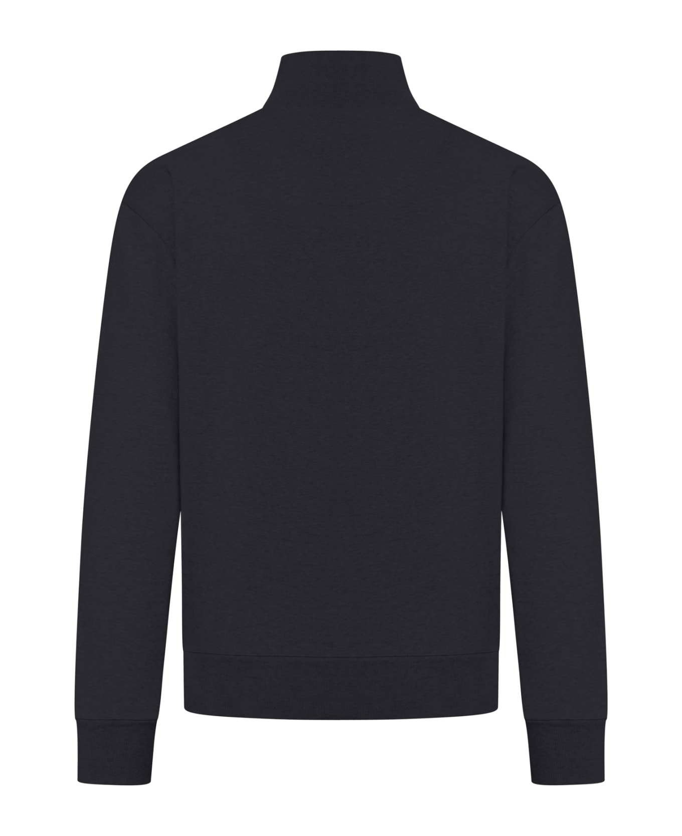 Maison Kitsuné Fox Head Patch Comfort Half Zip Sweatshirt - Black
