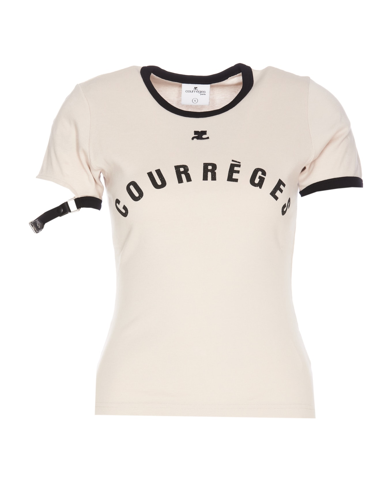 Courrèges Contrasting Logo T-shirt - White Tシャツ