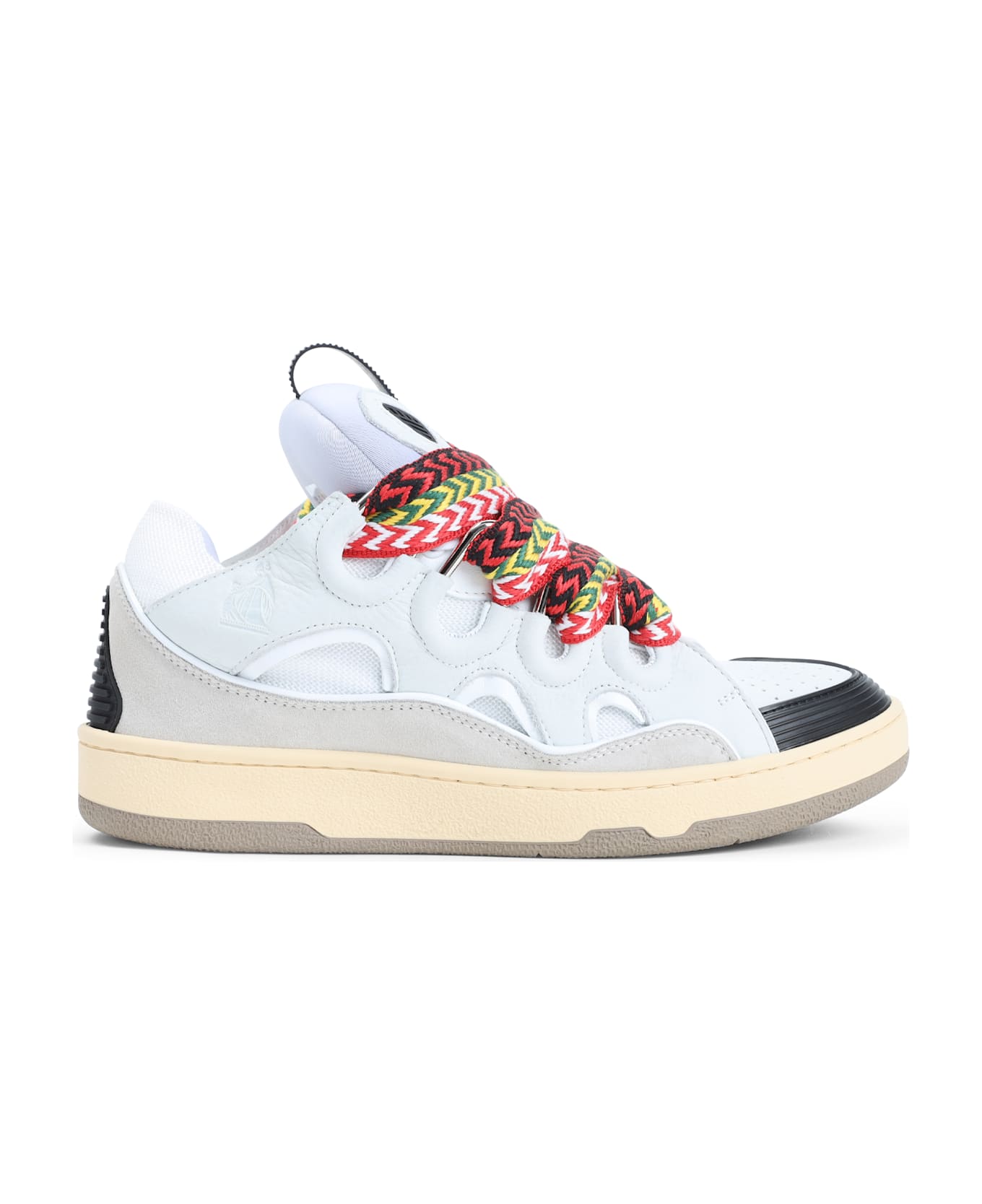Lanvin Suede Leather Curb Sneakers - White