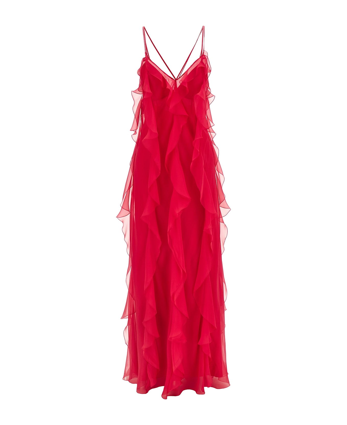 Alberta Ferretti Chiffon Dress - Fuchsia