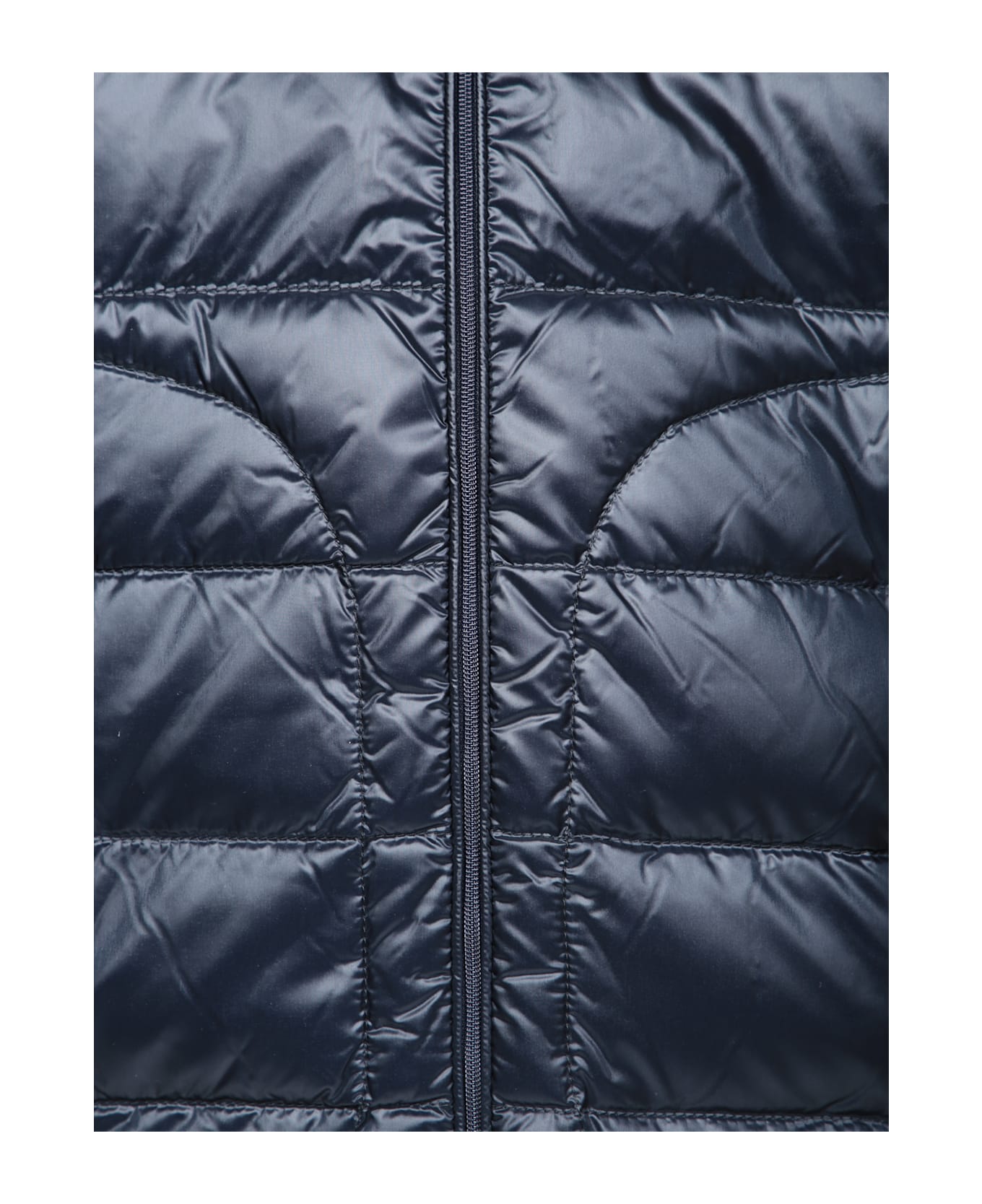 Moncler Zip Up Navy Cardigan Down Jacket - Blue