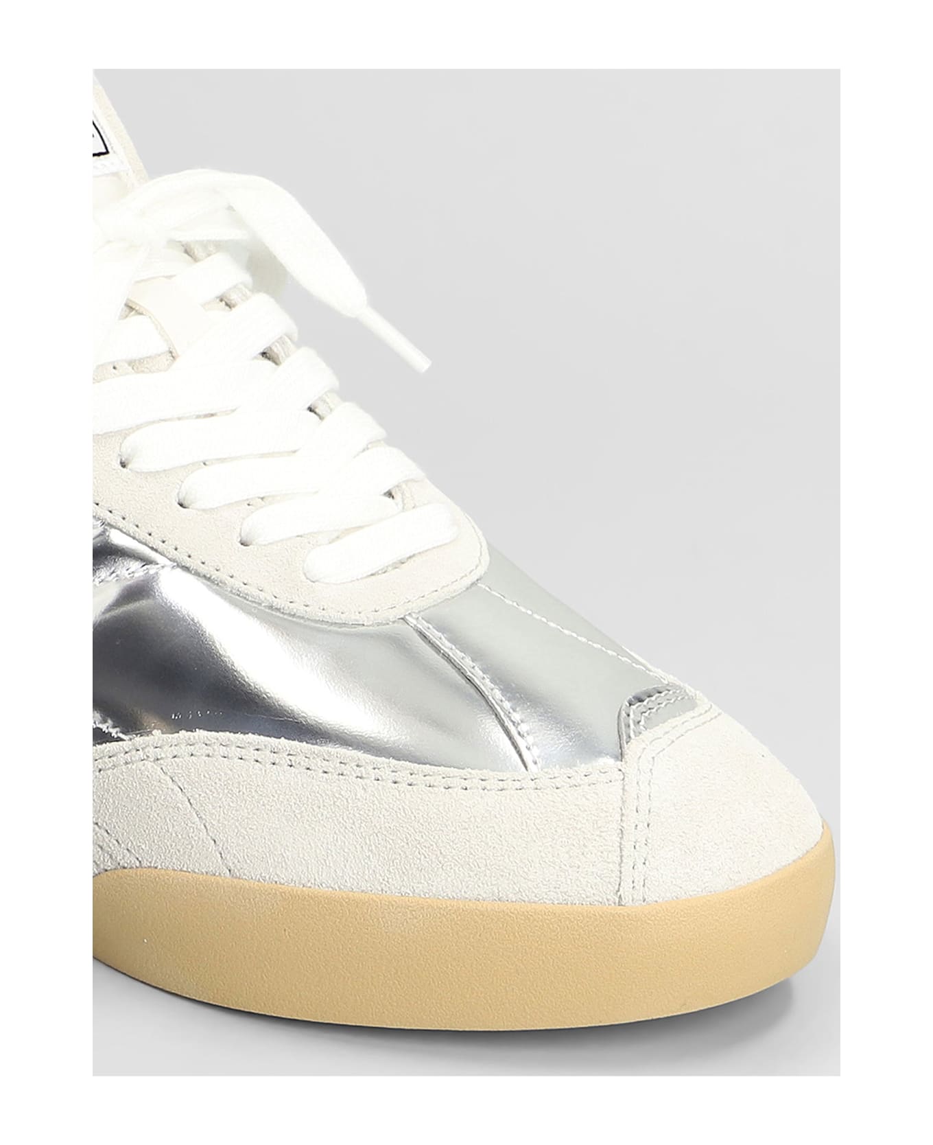 Chloé Kick Sneakers In Silver Suede And Leather - silver