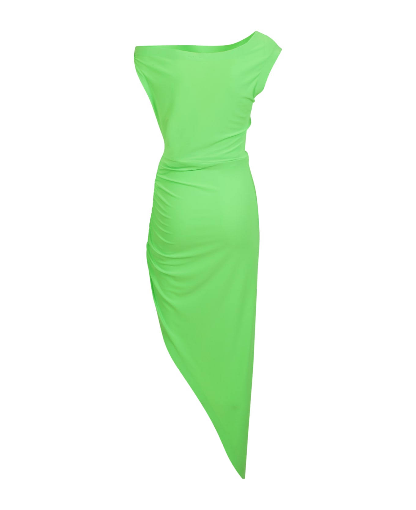 Norma Kamali Drop Shoulder Neon Green Gown - Green