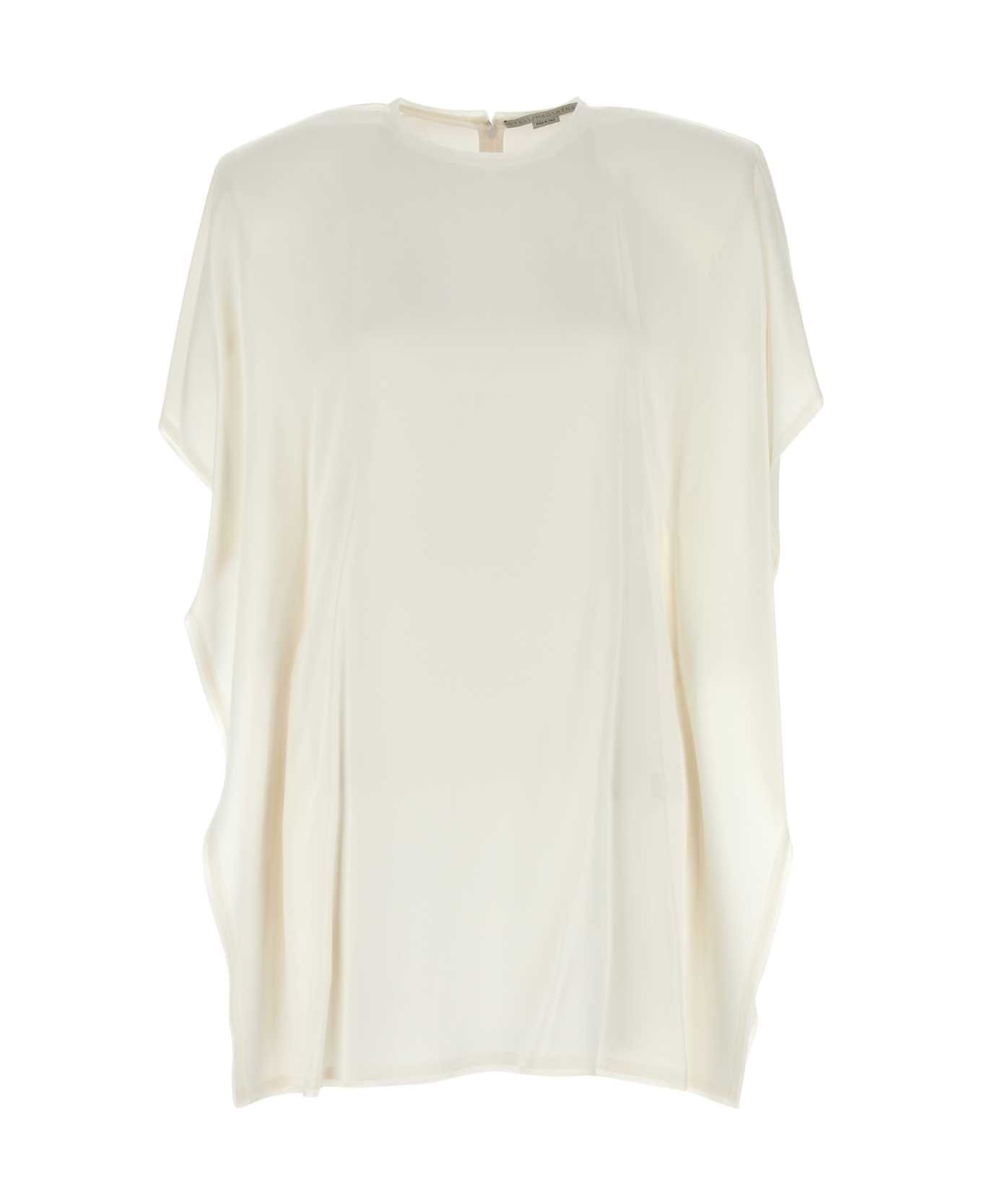 Stella McCartney White Satin Mini Dress - CREAM
