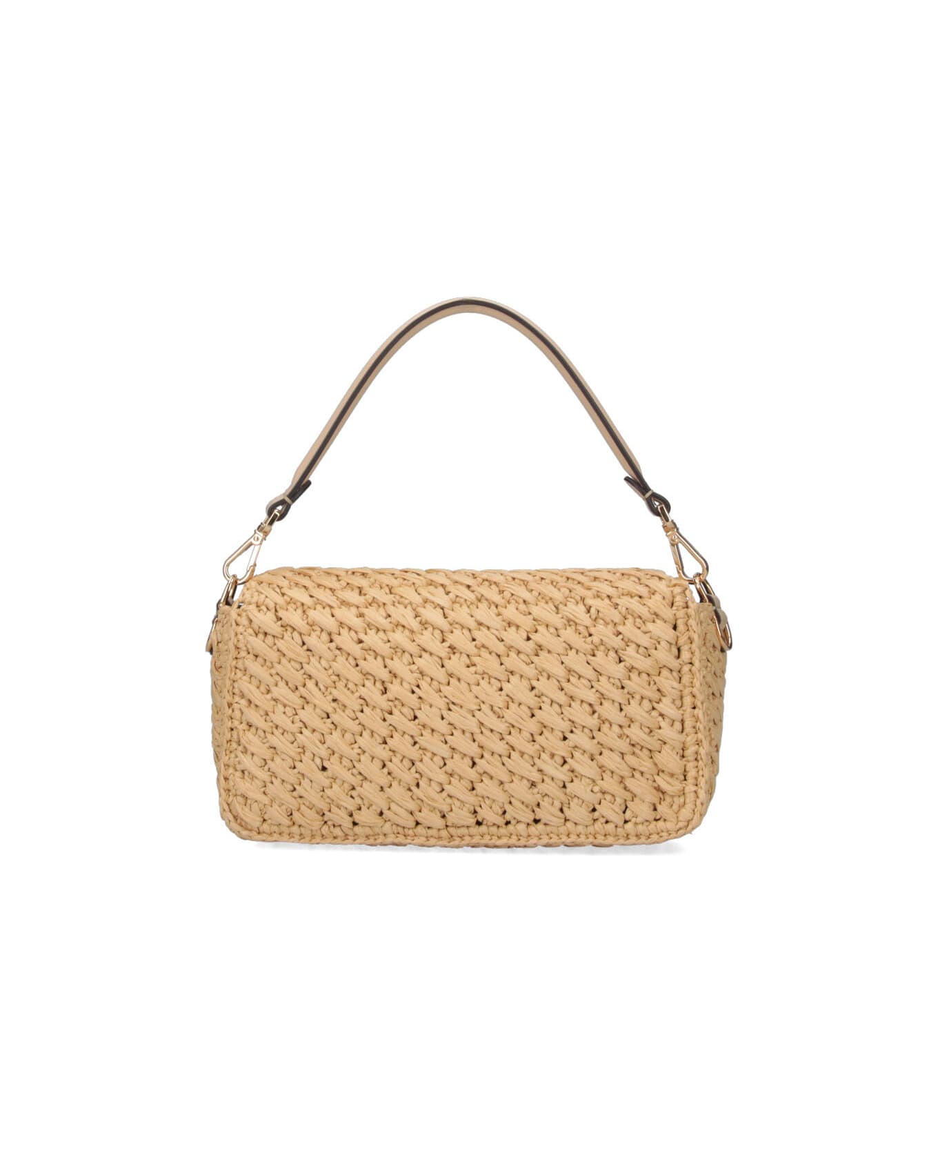 Fendi 
baguette
 Crochet Viscose Bag - Beige