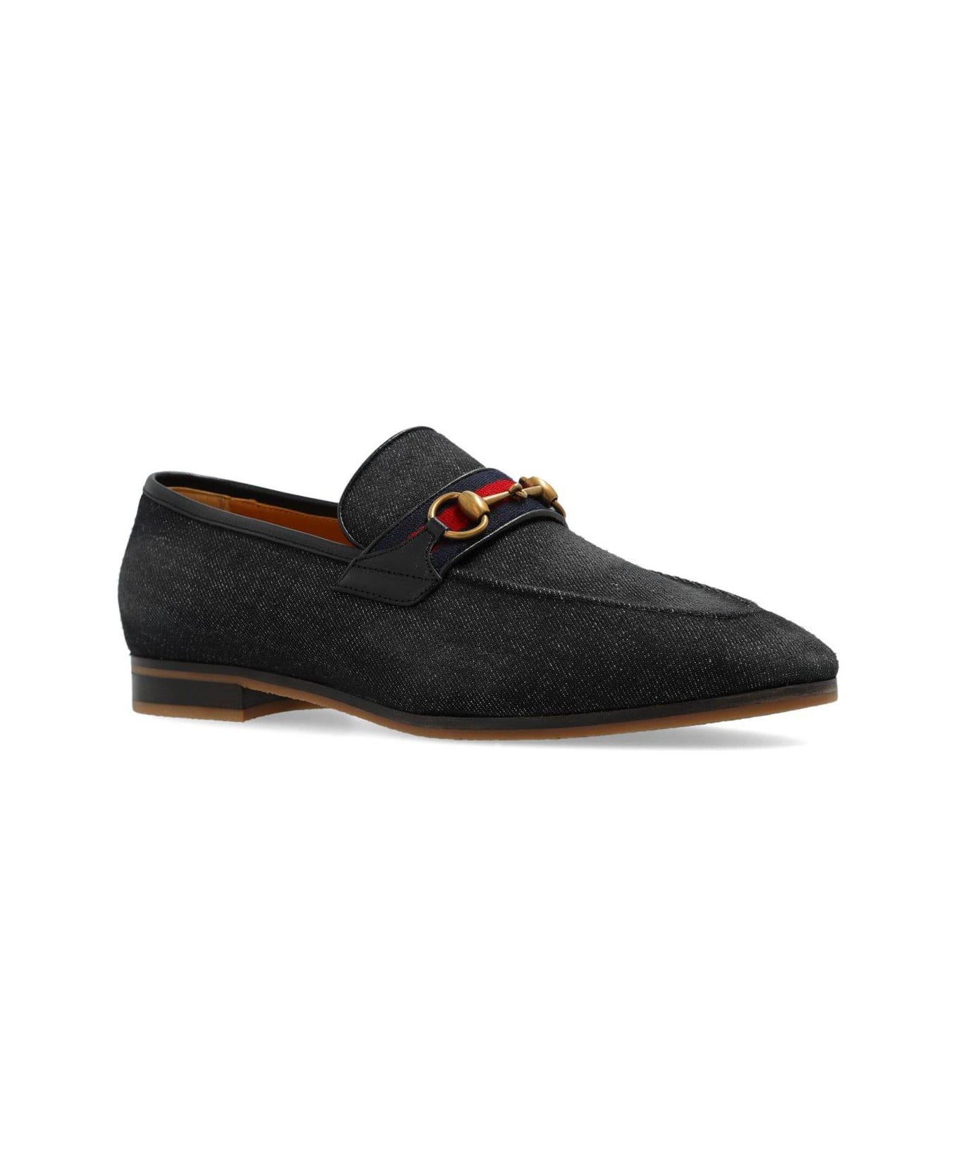 Gucci Horsebit Detailed Denim Loafers - BLACKDELAVEBLABRB
