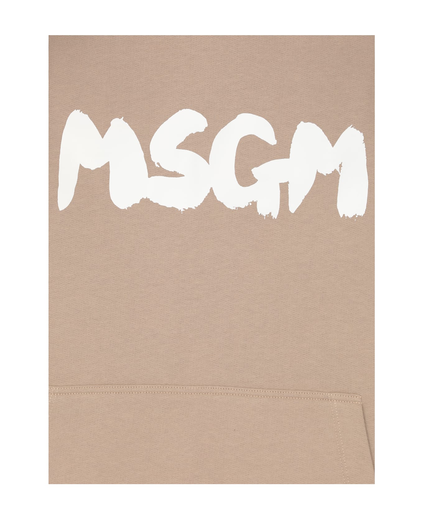 MSGM Hoodie With Logo - Beige フリース