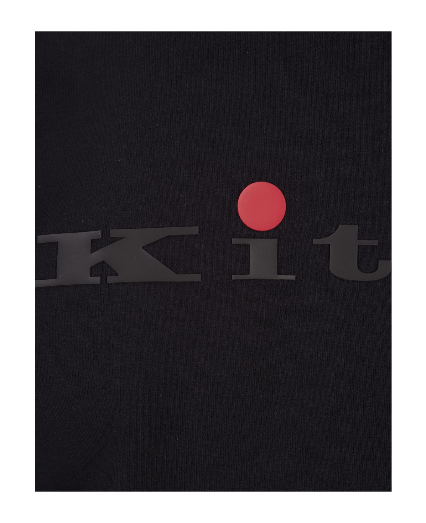 Kiton Black Hoodie With Logo - Black フリース