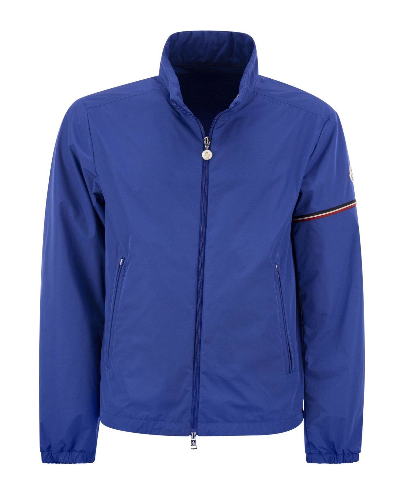 Moncler High Neck Zip-up Jacket - Blue