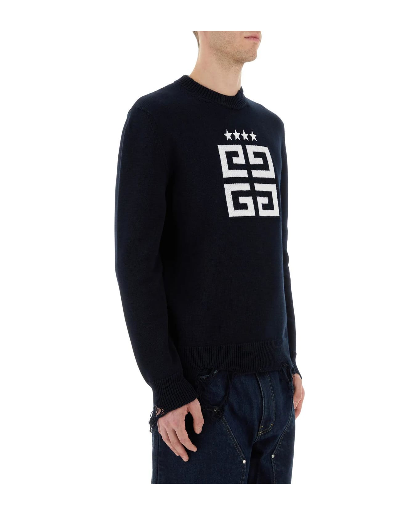 Givenchy Midnight Blue Jersey 4g Stars Sweater