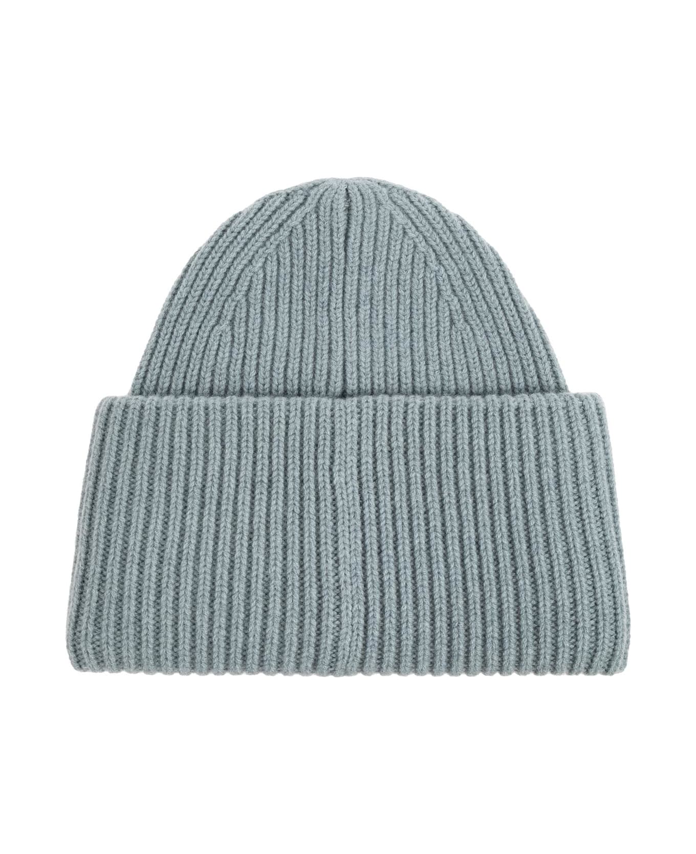 Acne Studios Wool Beanie With Logo - DUSTY BLUE