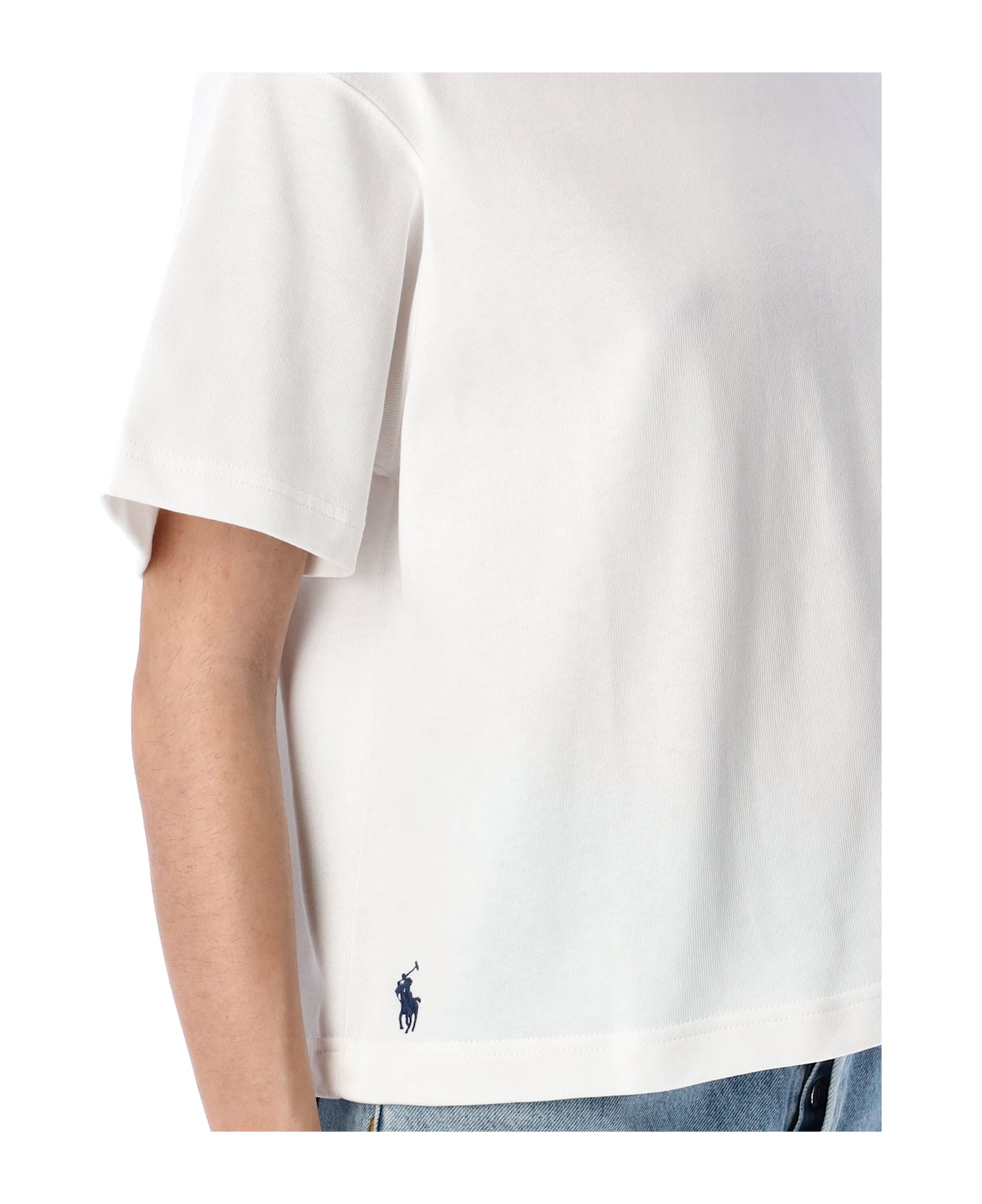 Polo Ralph Lauren Relaxed Crop Fit Cotton Jersey Tee - WHITE