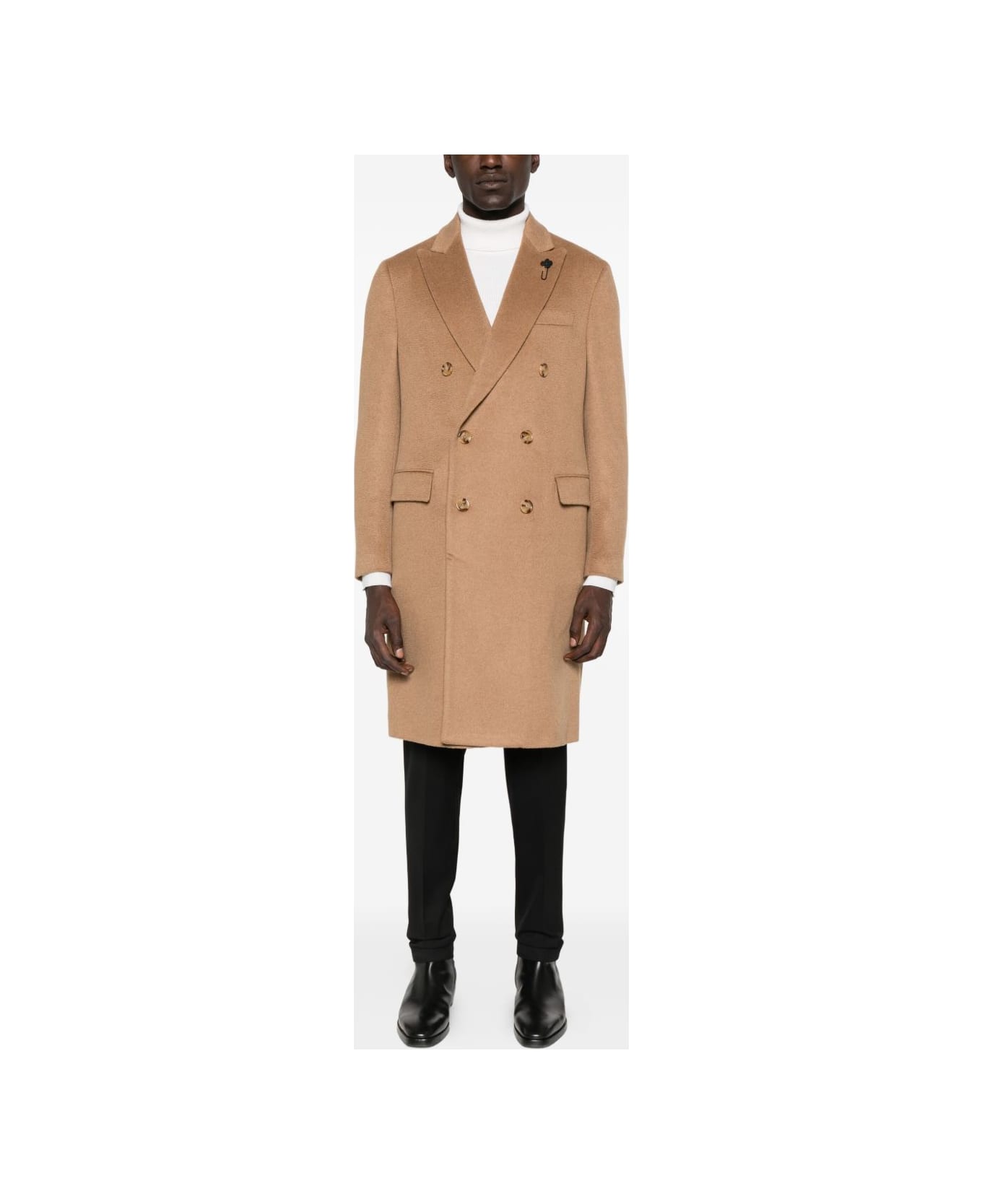 Lardini Beige Coat Double-breasted - Beige