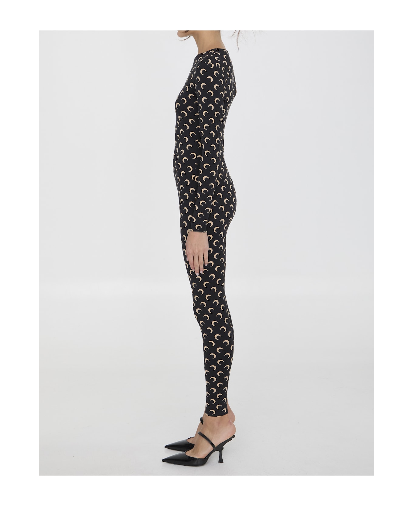 Marine Serre Moon Printed Catsuit - Black