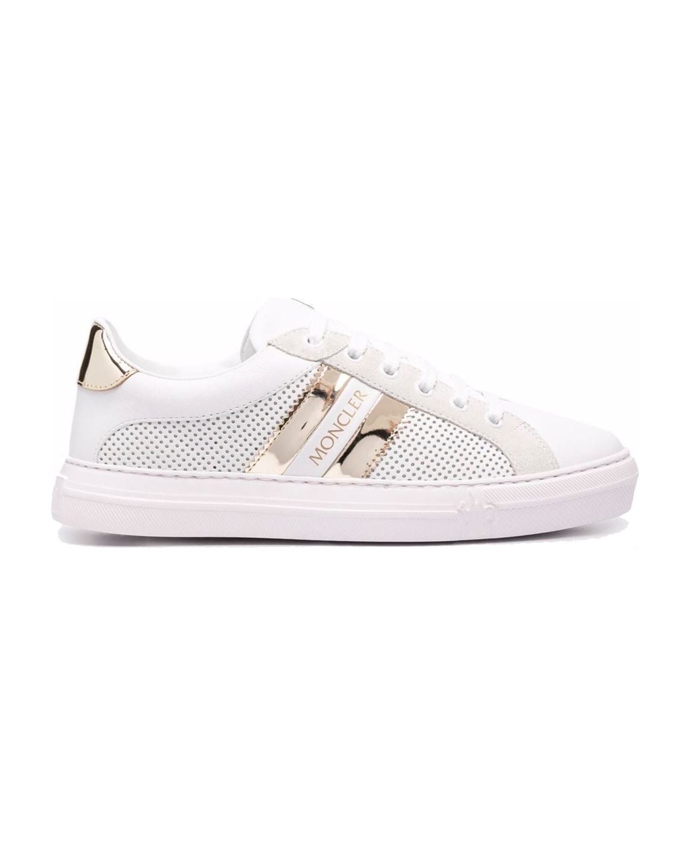 Moncler Leather Logo Sneakers - White