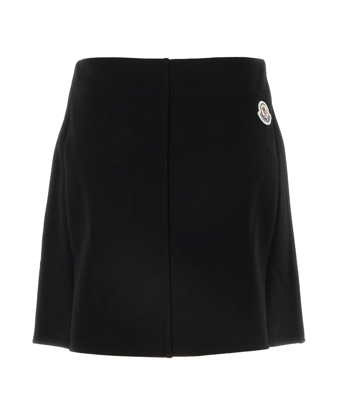 Moncler Black Stretch Viscose Blend Mini Skirt - BLACK