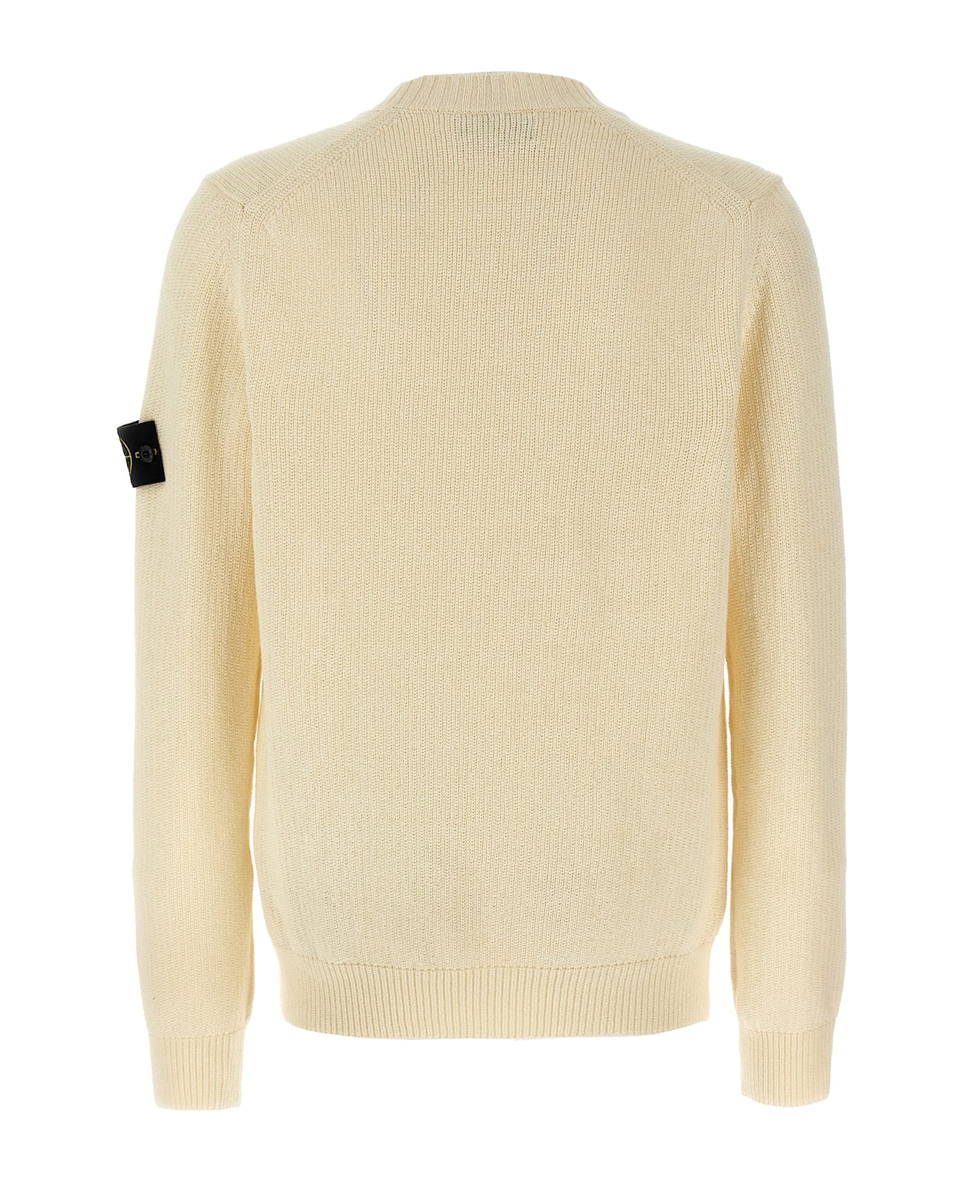Stone Island Logo Badge Sweater - White ニットウェア