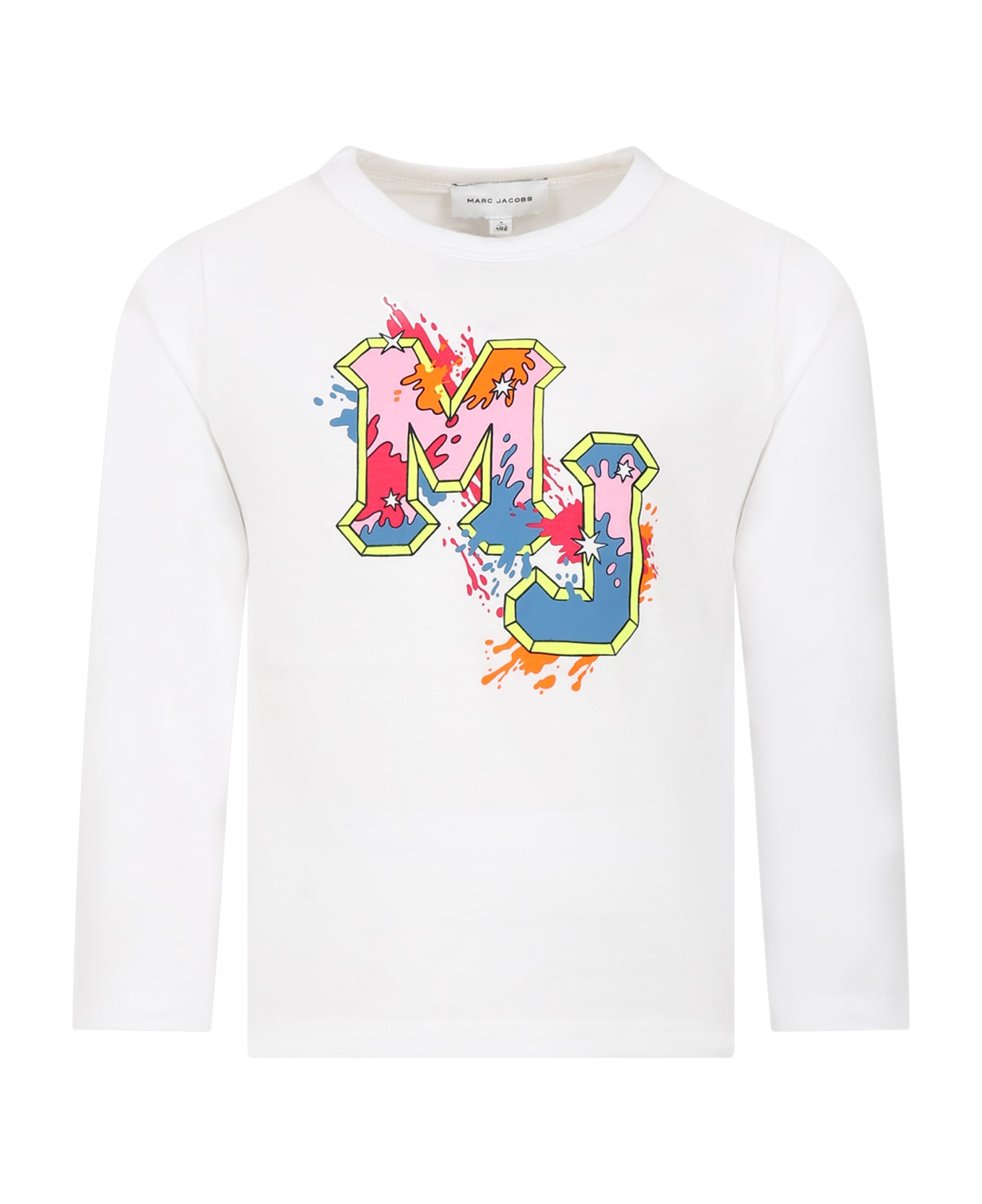 Little Marc Jacobs White T-shirt For Girl With Logo - P Bianco