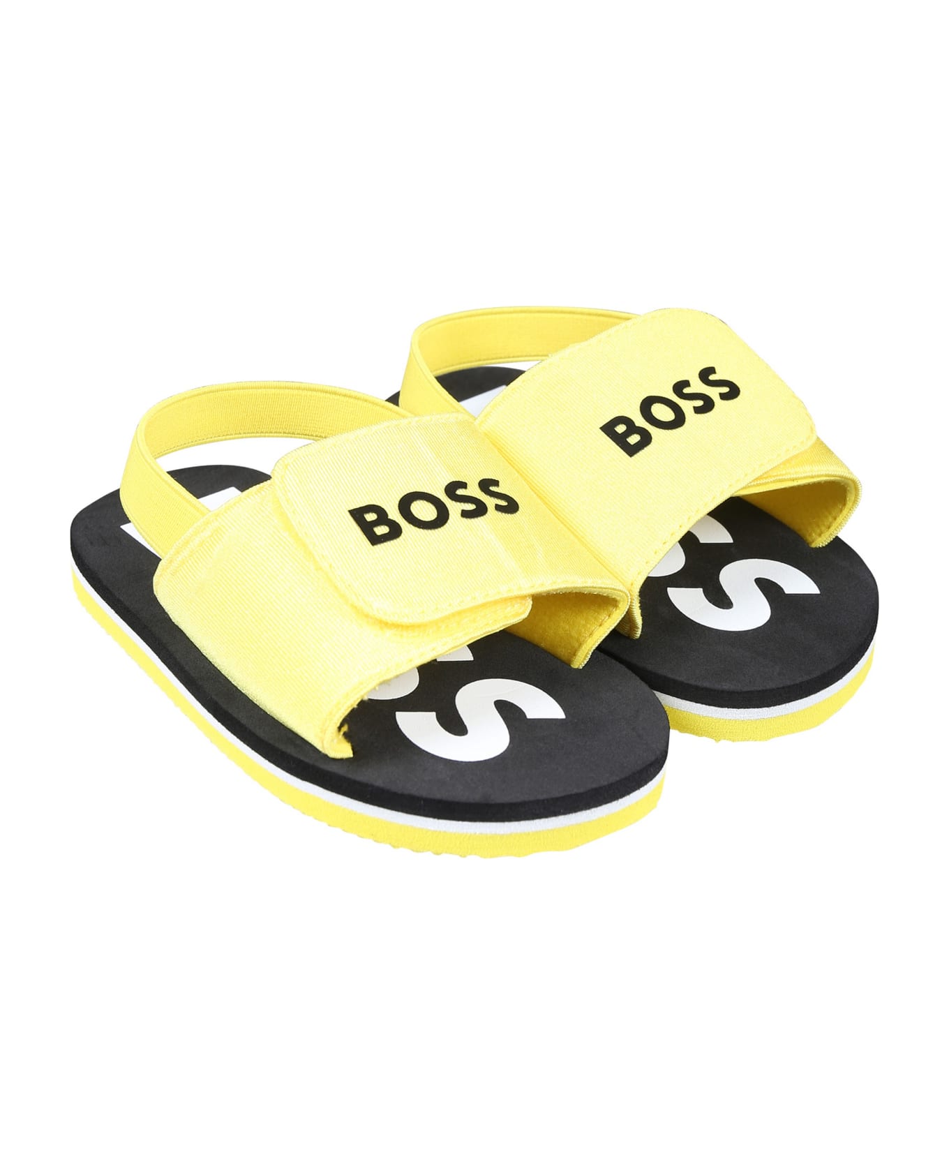 Hugo Boss Yellow Sandals For Boy With Logo - Yellow