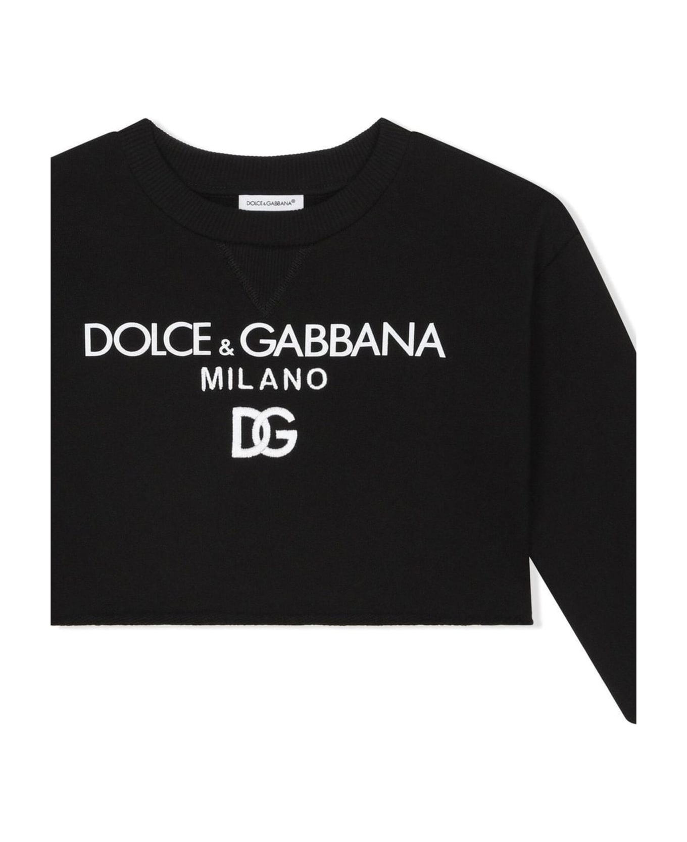 Dolce & Gabbana Black Cotton Sweatshirt - Nero