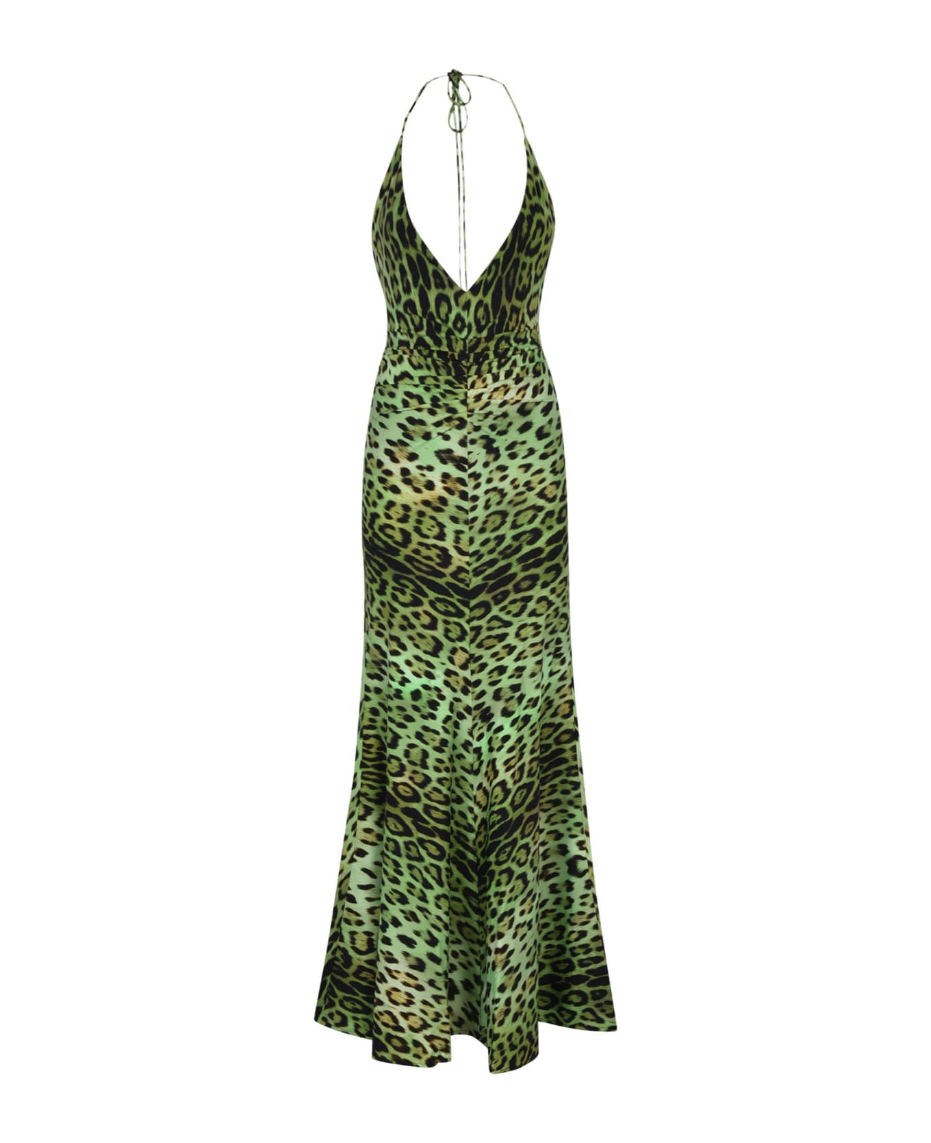 Roberto Cavalli Jaguar Print Dress - Lime